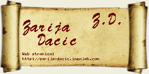 Zarija Dačić vizit kartica